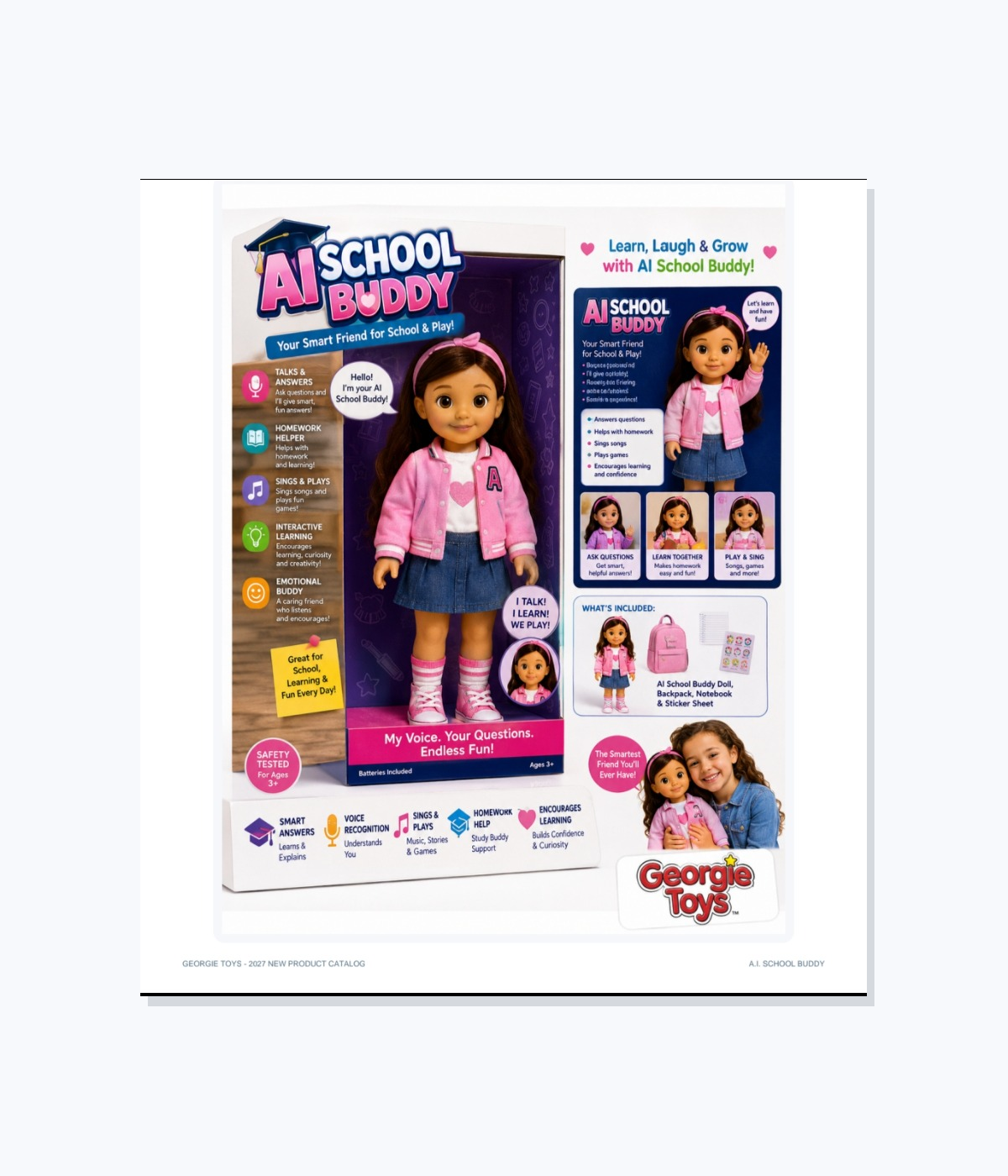 Complete AI School Buddy girl doll page
