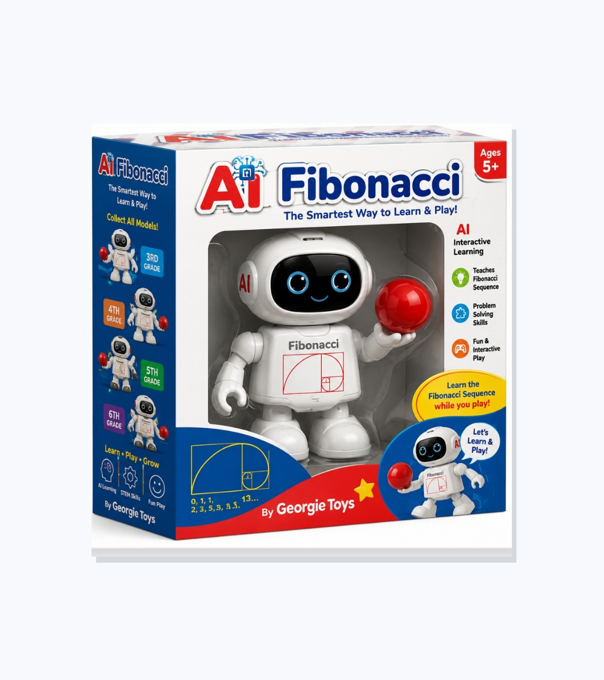 Complete AI Fibonacci learning robot packaging
