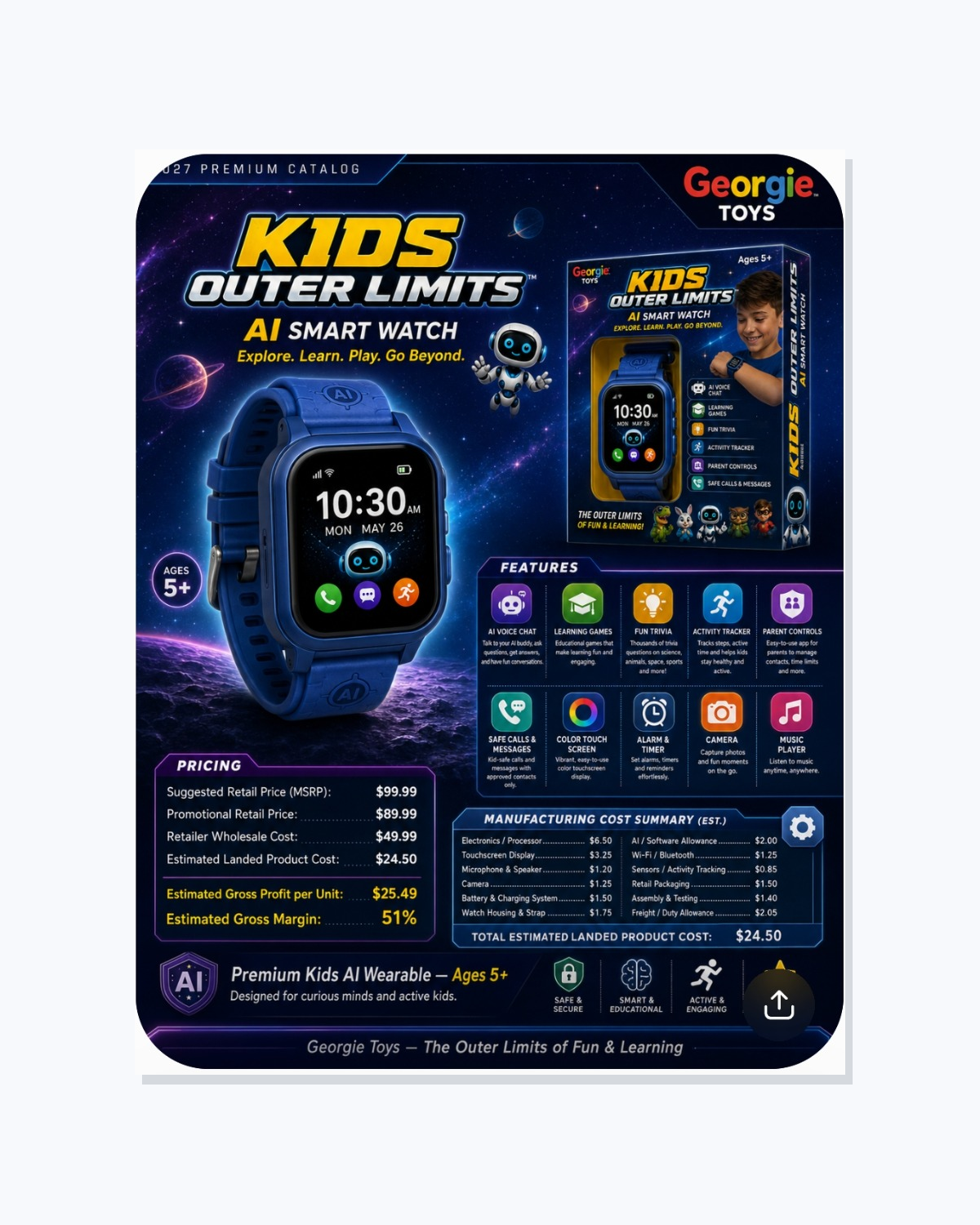 Complete Kids Outer Limits AI watch concept page