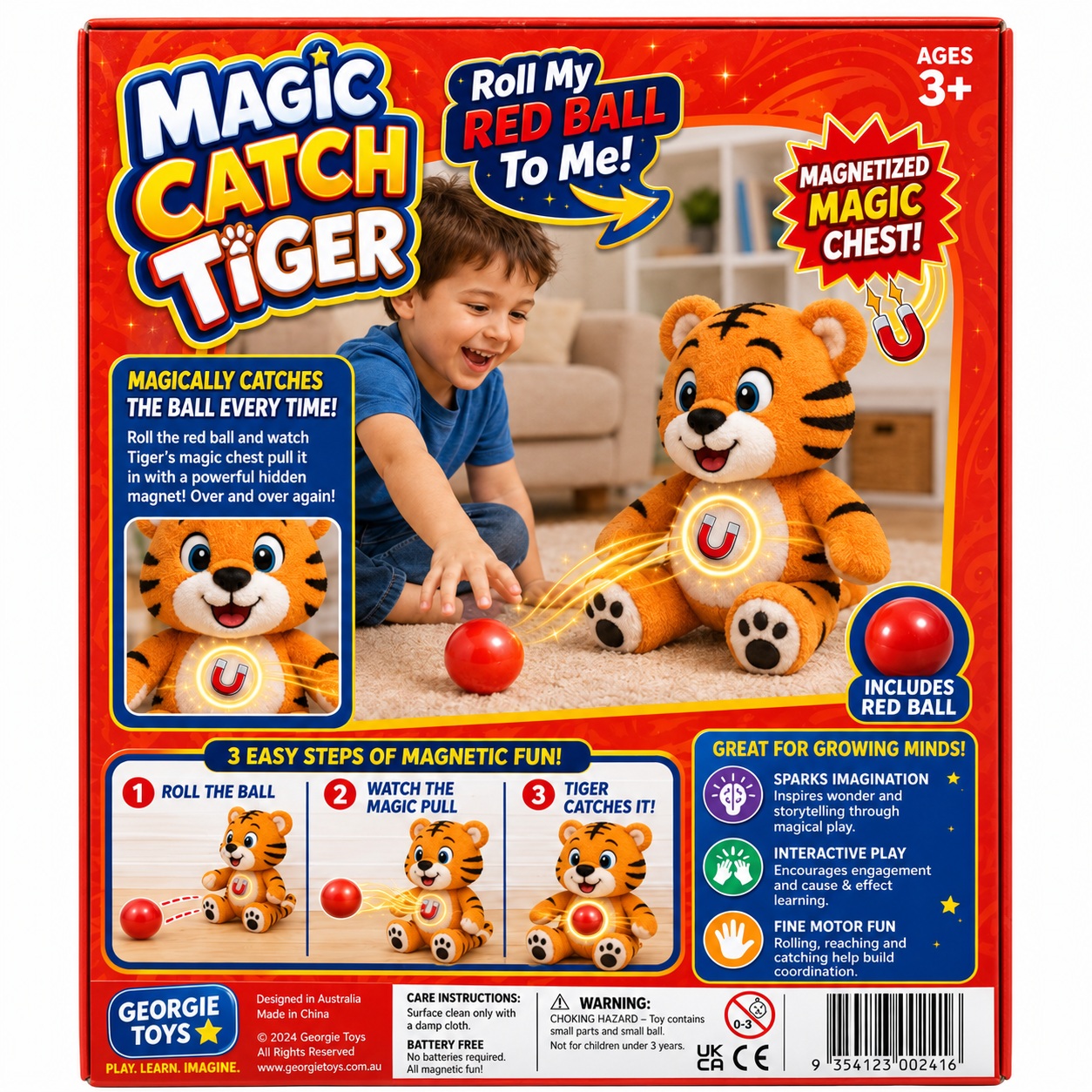 Magic Catch Tiger magnetic catch toy package back